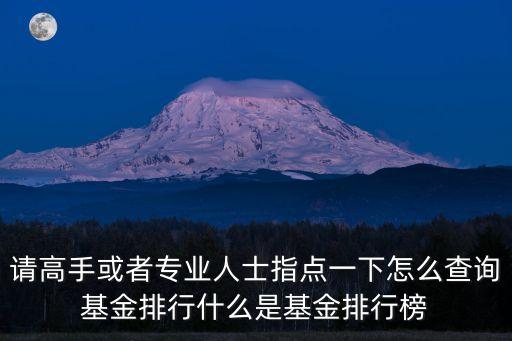 請高手或者專業(yè)人士指點一下怎么查詢基金排行什么是基金排行榜