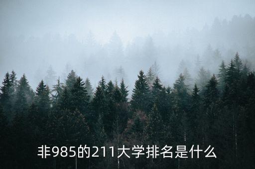 非985的211大學排名是什么