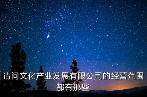 請(qǐng)問文化產(chǎn)業(yè)發(fā)展有限公司的經(jīng)營范圍都有那些