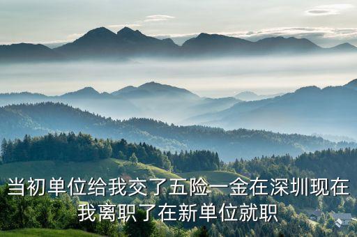 當(dāng)初單位給我交了五險(xiǎn)一金在深圳現(xiàn)在我離職了在新單位就職