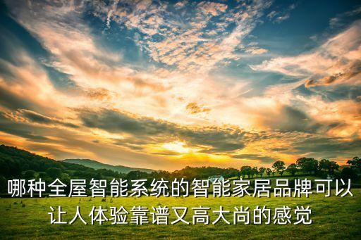 哪種全屋智能系統(tǒng)的智能家居品牌可以讓人體驗(yàn)靠譜又高大尚的感覺