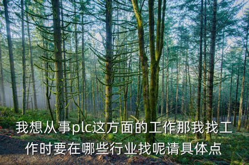 我想從事plc這方面的工作那我找工作時(shí)要在哪些行業(yè)找呢請(qǐng)具體點(diǎn)