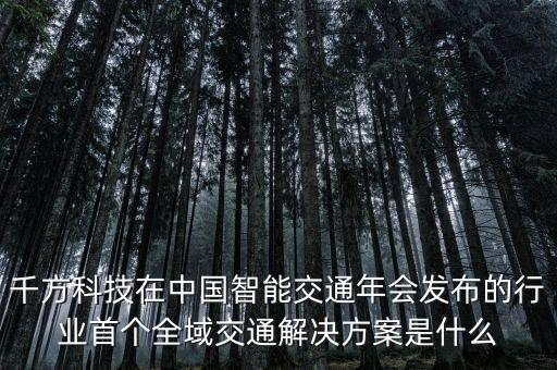 千方科技智能交通，千方科技在中國智能交通年會發(fā)布的行業(yè)首個全域交通解決方案是什么