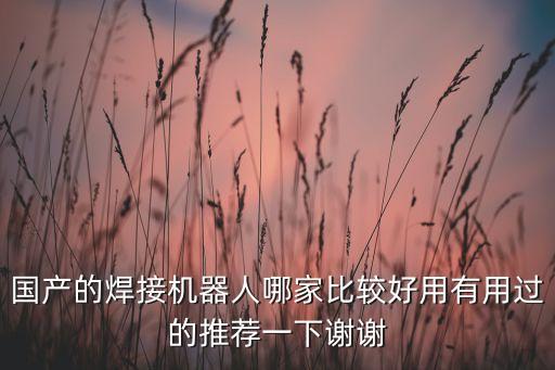 國(guó)產(chǎn)的焊接機(jī)器人哪家比較好用有用過(guò)的推薦一下謝謝