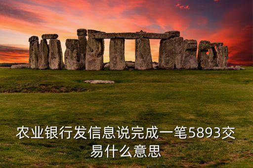 農(nóng)業(yè)銀行發(fā)信息說完成一筆5893交易什么意思