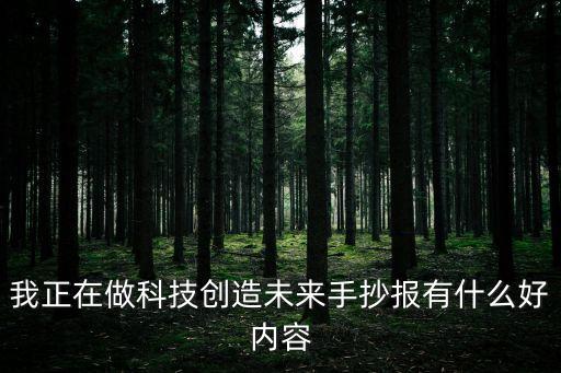 我正在做科技創(chuàng)造未來手抄報(bào)有什么好內(nèi)容