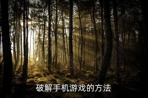 破解手機游戲的方法