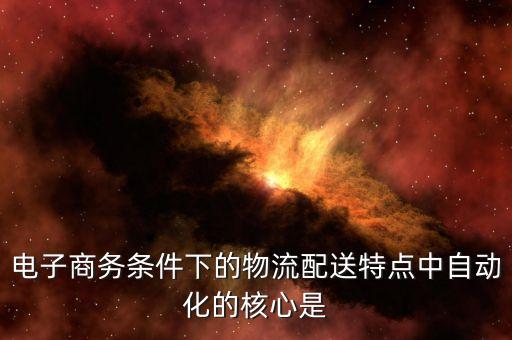 電子商務(wù)條件下的物流配送特點(diǎn)中自動(dòng)化的核心是