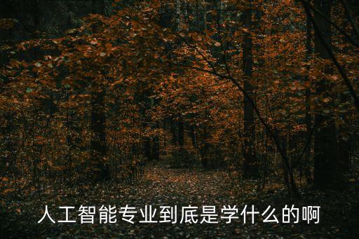 人工智能專業(yè)到底是學(xué)什么的啊