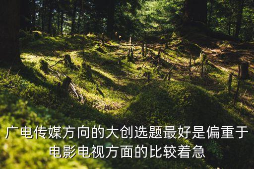 廣電傳媒方向的大創(chuàng)選題最好是偏重于電影電視方面的比較著急