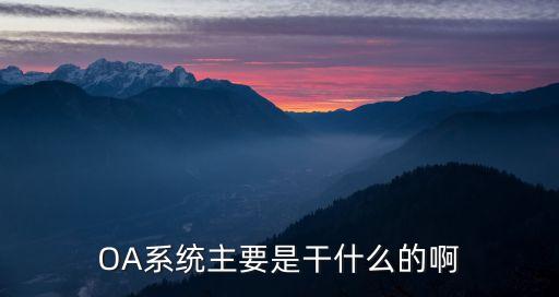 OA系統(tǒng)主要是干什么的啊