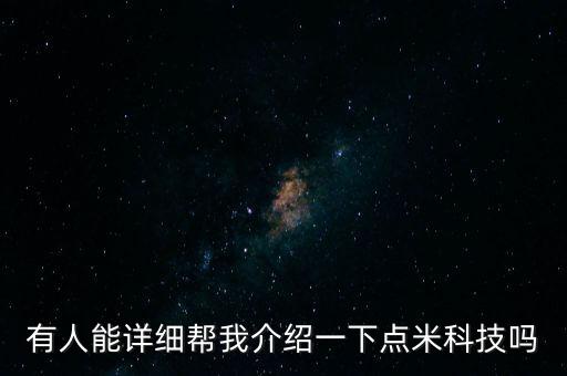 有人能詳細(xì)幫我介紹一下點(diǎn)米科技嗎