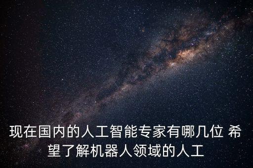 現在國內的人工智能專家有哪幾位 希望了解機器人領域的人工