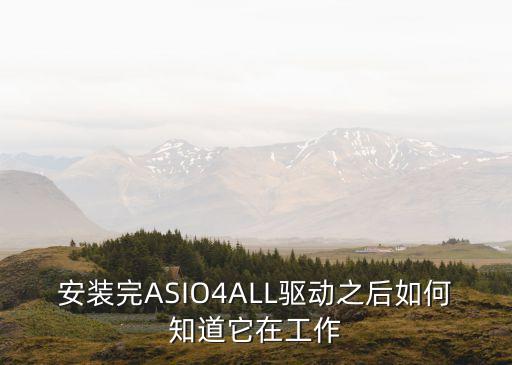 安裝完ASIO4ALL驅(qū)動之后如何知道它在工作