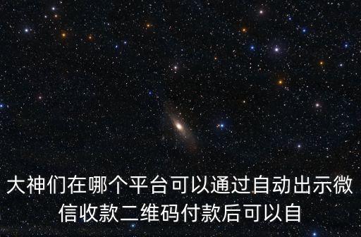 大神們?cè)谀膫€(gè)平臺(tái)可以通過自動(dòng)出示微信收款二維碼付款后可以自