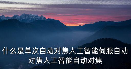 什么是單次自動對焦人工智能伺服自動對焦人工智能自動對焦