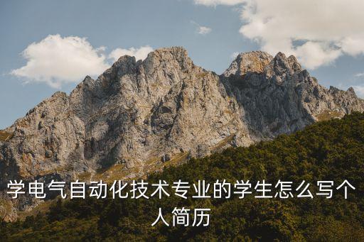 學(xué)電氣自動化技術(shù)專業(yè)的學(xué)生怎么寫個人簡歷