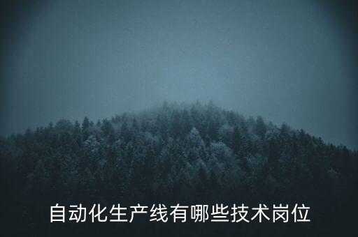 自動化生產線有哪些技術崗位