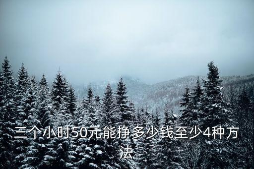 三個(gè)小時(shí)50元能掙多少錢至少4種方法