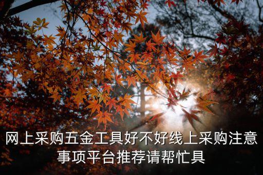 網(wǎng)上采購五金工具好不好線上采購注意事項平臺推薦請幫忙具