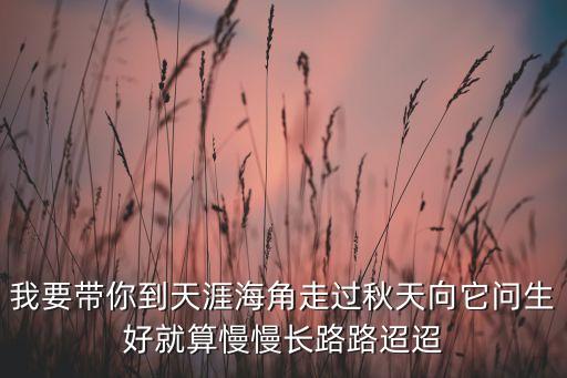我要帶你到天涯海角走過秋天向它問生好就算慢慢長路路迢迢