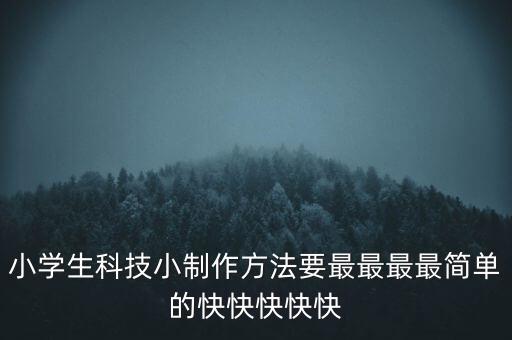 小學(xué)生科技小制作方法要最最最最簡單的快快快快快