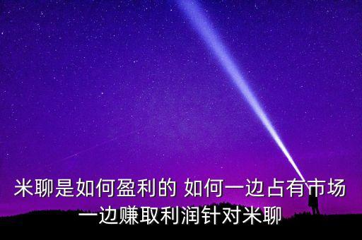 米聊如何賺錢，我想知道像微信米聊的軟件怎么盈利呀如果沒有利潤誰會(huì)開發(fā)啊