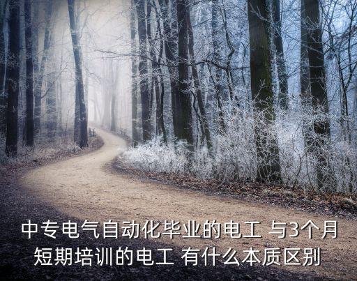 中專電氣自動化畢業(yè)的電工 與3個月短期培訓(xùn)的電工 有什么本質(zhì)區(qū)別