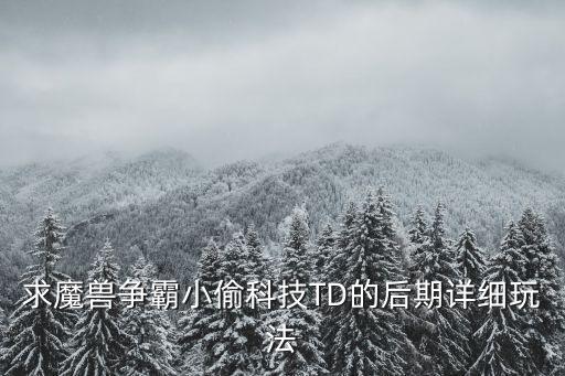 求魔獸爭霸小偷科技TD的后期詳細(xì)玩法