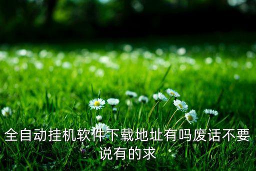全自動掛機(jī)軟件下載地址有嗎廢話不要說有的求