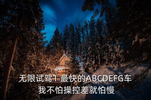 汽車網(wǎng)上試駕1，無限試駕1 最快的ABCDEFG車 我不怕操控差就怕慢