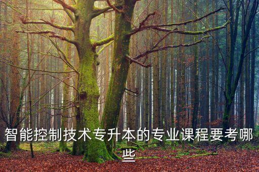 什么叫智能控制技術(shù)專(zhuān)業(yè)，智能控制技術(shù)專(zhuān)升本的專(zhuān)業(yè)課程要考哪些