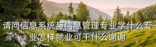 請問信息系統(tǒng)與信息管理專業(yè)學什么專業(yè)怎樣就業(yè)可干什么謝謝