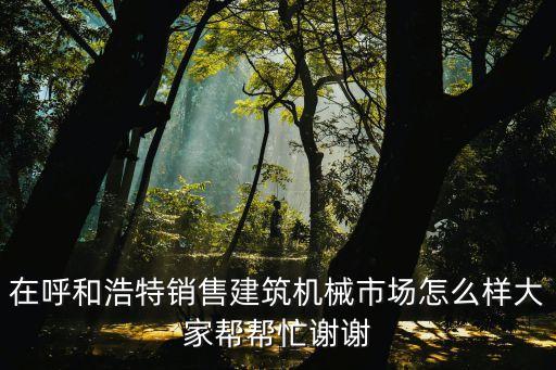 建設(shè)機(jī)械600984傳聞，在呼和浩特銷售建筑機(jī)械市場(chǎng)怎么樣大家?guī)蛶兔χx謝