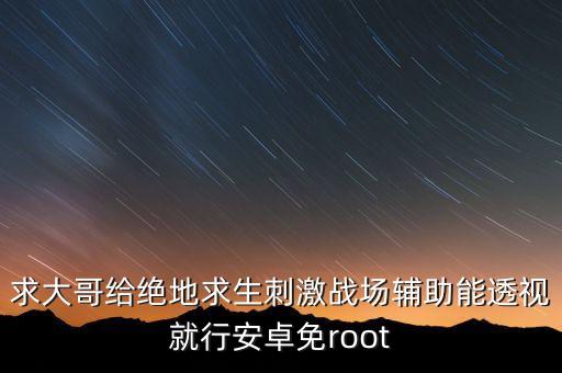 求大哥給絕地求生刺激戰(zhàn)場輔助能透視就行安卓免root