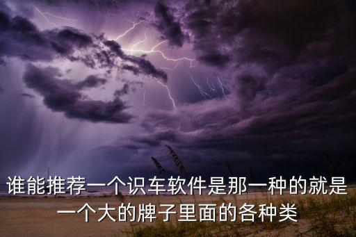 誰能推薦一個識車軟件是那一種的就是一個大的牌子里面的各種類