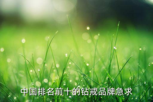 中國(guó)排名前十的鉆戒品牌急求