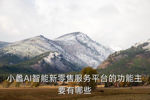 小蠡AI智能新零售服務(wù)平臺的功能主要有哪些