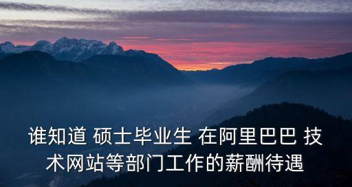 阿里巴巴人工智能實驗室待遇，誰知道 碩士畢業(yè)生 在阿里巴巴 技術(shù)網(wǎng)站等部門工作的薪酬待遇