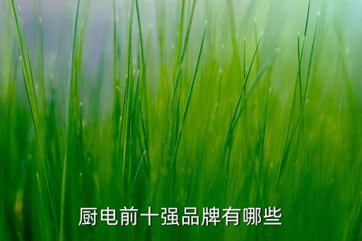 廚電前十強(qiáng)品牌有哪些