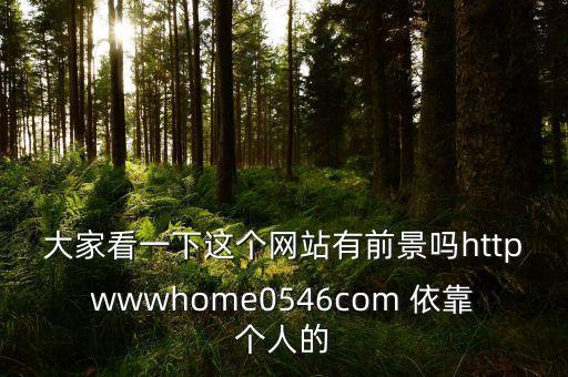 大家看一下這個網(wǎng)站有前景嗎httpwwwhome0546com 依靠個人的