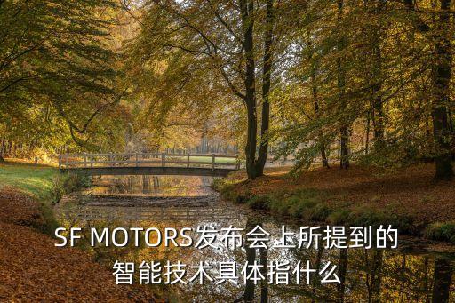 SF MOTORS發(fā)布會上所提到的智能技術(shù)具體指什么