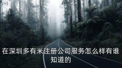 在深圳多有米注冊公司服務(wù)怎么樣有誰知道的