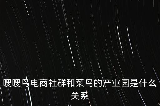 賦能產(chǎn)業(yè)園，嗖嗖鳥電商社群和菜鳥的產(chǎn)業(yè)園是什么關(guān)系