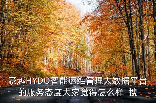 豪越HYDO智能運維管理大數(shù)據(jù)平臺的服務(wù)態(tài)度大家覺得怎么樣  搜