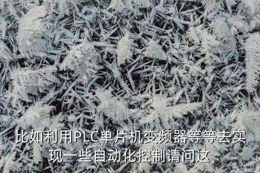 比如利用PLC單片機(jī)變頻器等等去實(shí)現(xiàn)一些自動(dòng)化控制請(qǐng)問這