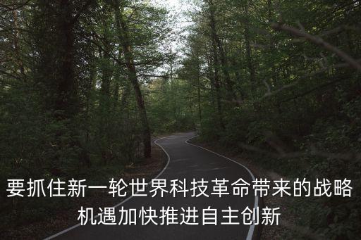 要抓住新一輪世界科技革命帶來的戰(zhàn)略機遇加快推進自主創(chuàng)新