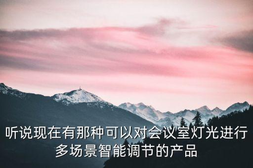 智能場景控制，聽說現(xiàn)在有那種可以對會議室燈光進行多場景智能調(diào)節(jié)的產(chǎn)品