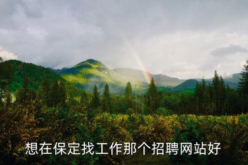 想在保定找工作那個(gè)招聘網(wǎng)站好