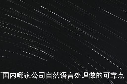 國內(nèi)哪家公司自然語言處理做的可靠點(diǎn)